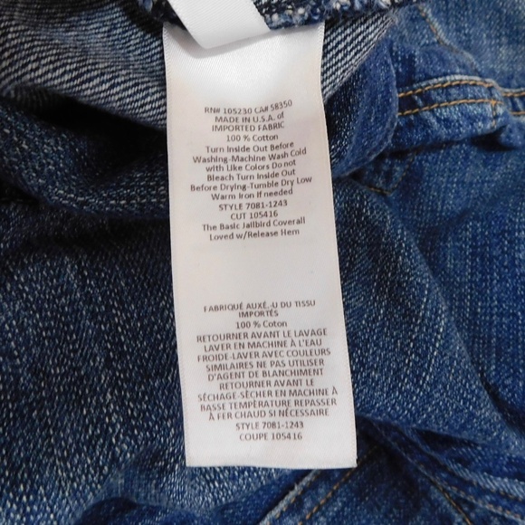 CURRENT/ELLIOTT Basic Jailbird Denim Jumpsuit Coveralls Raw Hems Pockets 0 XS - Picture 14 of 16